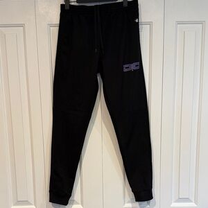 Womens Black Joggers with Purple Accent